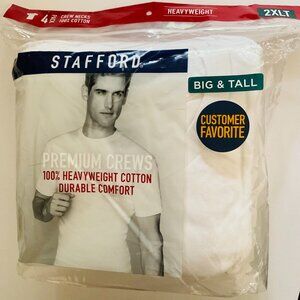 STAFFORD Men's 4 Pack Heavy Weight Crews NIP Size 2XLT